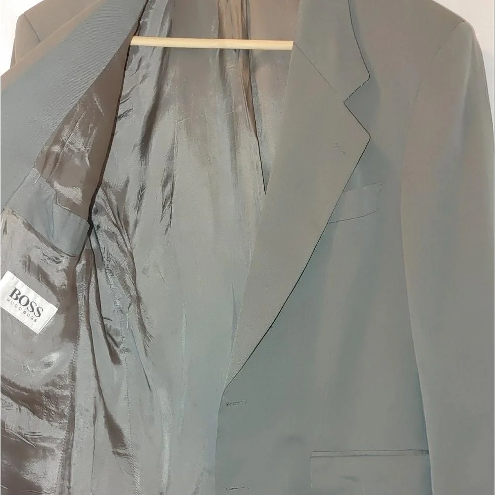 Hugo Boss Vintage Blazer Sport Jacket Coat Gray Wool Blend Two Button est‎ 40R